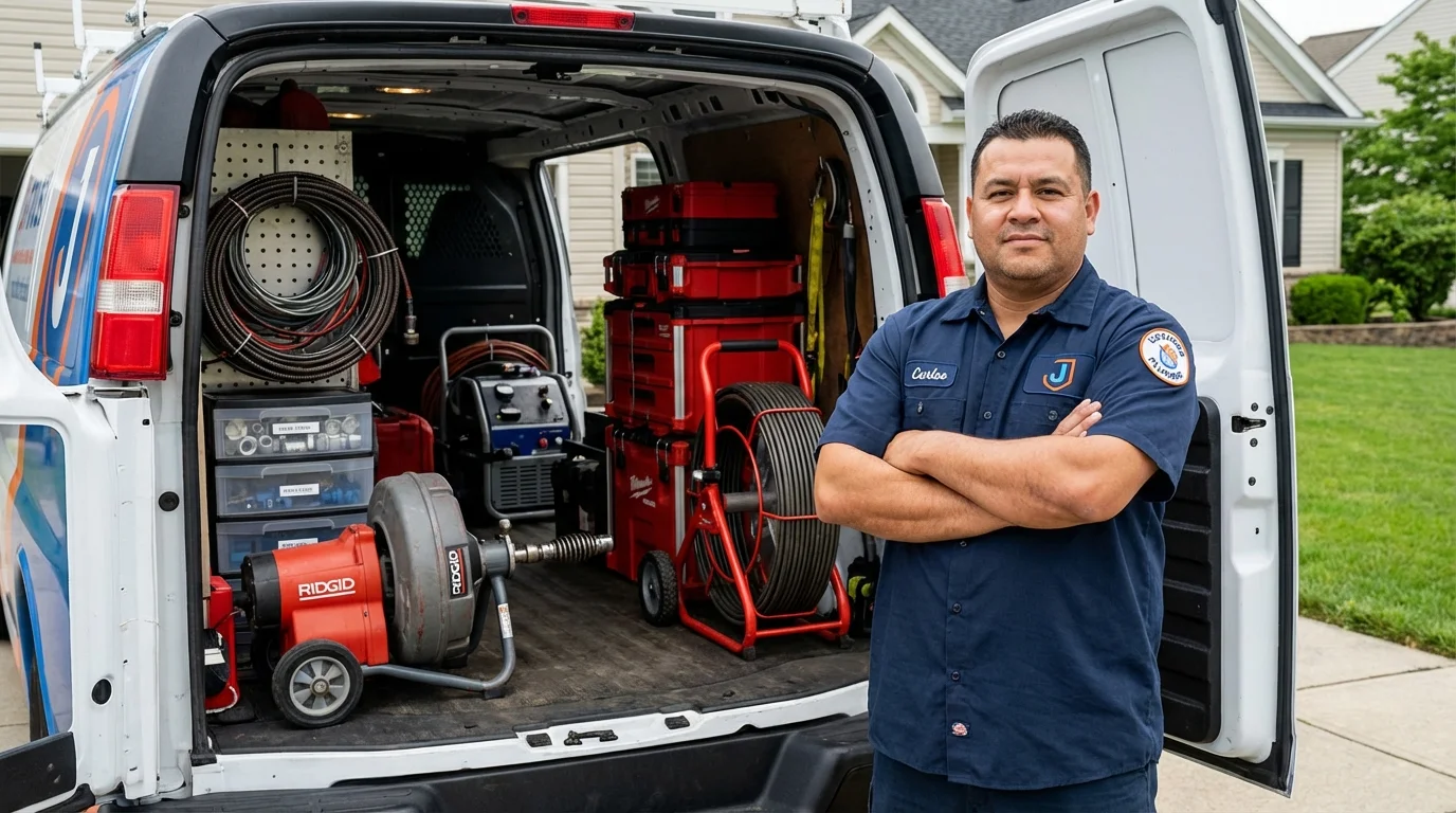 Professional drain cleaning equipment and Johns Plumbing LLC plumber in Prior Lake